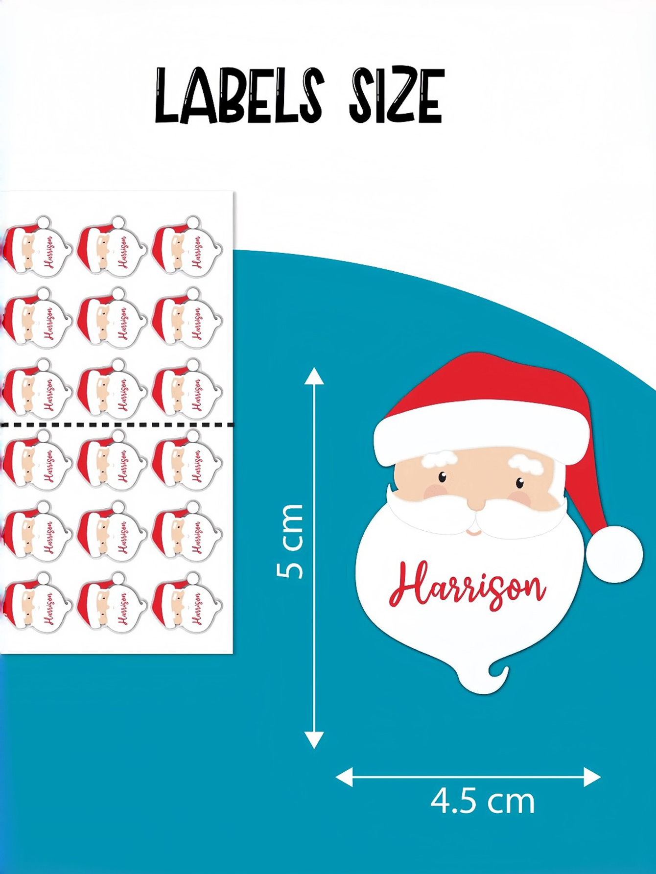 Personalized Santa Christmas Gift Labels